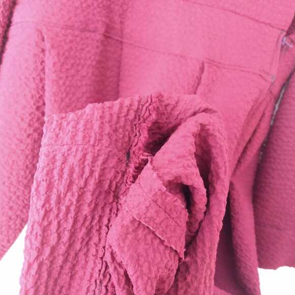 Mennonite Dress 41" Bust 36" Waist Old Colony Cape Bodice Stretchy Burgundy - Picture 9 of 12